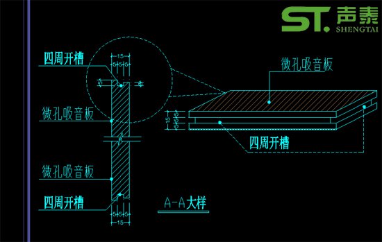 微孔吸音板設(shè)計(jì)及安裝節(jié)點(diǎn)大樣(圖1)